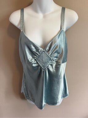 Jones New York Vintage 100% Silk Camisole Tank Top Ice Blue 10